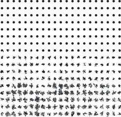 The texture consists of dots, where at the bottom they are heavily distorted.