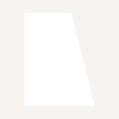 White trapezium, geometric shape collage element vector