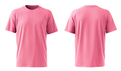 Pink t-shirt, front and back view