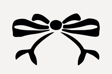 Black ribbon bow illustration vector