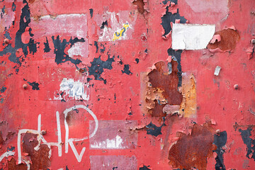 Rusty Red Metal Surface with Peeling Paint Texture