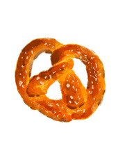 pretzel oil pastel illustration for bakery menu