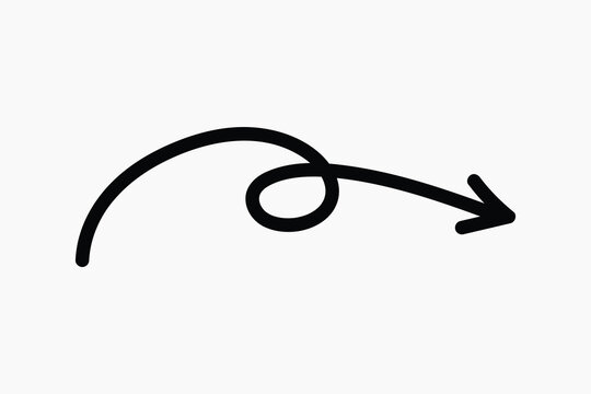 Curved arrow with loop illustration vector
