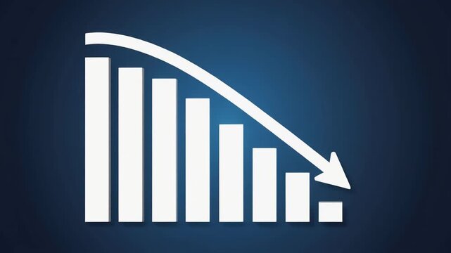 Declining Bar Graph - Visualizing Economic Downturn and Market Trends.