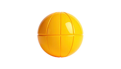 Yellow segmented sphere. Isolated on black background. Light source