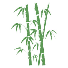 墨絵の竹_ベクターイラスト