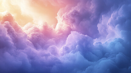 Colorful cloud with soft light and smooth gradient creating dreamy and peaceful atmosphere in sky at sunset or sunrise