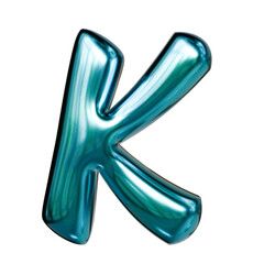 Alphabet number and symbol 3d word render Teal Blue Chrome Glossy Tubular Symbol