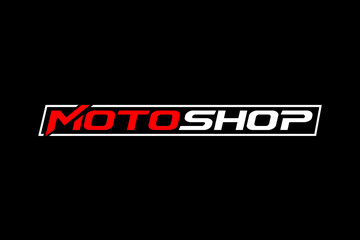 Motoshop logo with red and white text on a black background.