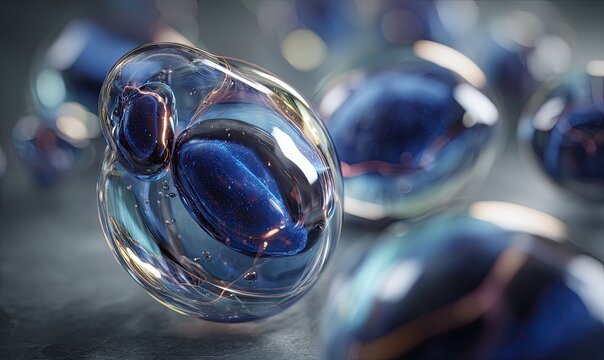 Translucent blobs with blue inclusions