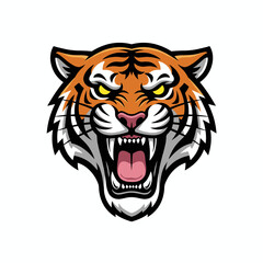 Harimau liar margasatwa kepala macan potret bergaris kucing besar vektor