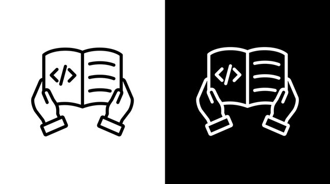Coding Literacy  White Icon Set Design