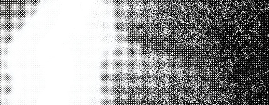 Abstract black and white halftone texture with gradient effect