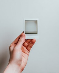 Hand Holding Empty Instant Photo Frame