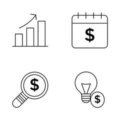 Set Business Bank icon pack symbols Invest Logo
