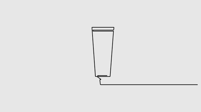 Toothpaste tube in one continuous line drawing animation