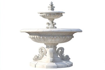 Ornamental Two-Tiered Stone Fountain
