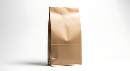 Versatile Eco-Friendly Brown Paper Bag for Sustainable Food Packaging and Product Presentation on White Background