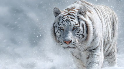 Obraz premium white tiger in the snow