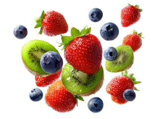 Vibrant mix of fresh berries and kiwi