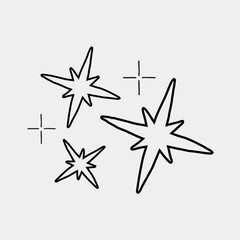 Obraz premium Minimalist starburst line art vector