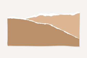Abstract torn paper collage with beige and brown layers, element vector