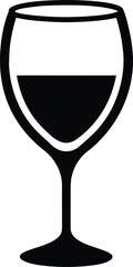 Elegant wine glass icon for beverage and celebration designs