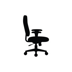 Silhouette of an ergonomic office chair on a white background