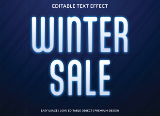 winter sale text effect design promotion background element 