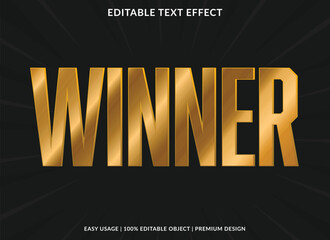 winner text effect luxury modern letter font style 