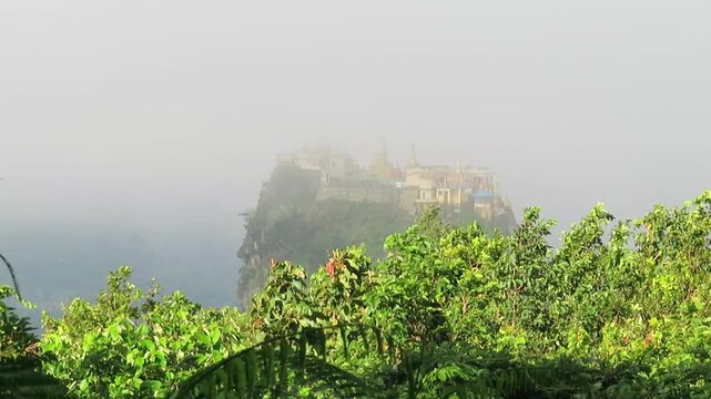 Time-lapse Video of Clouds passing over the Buddhist Monastery of Taung Kalat in Myanmar