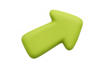 Green 3d arrow icon pointing a direction. Representing positive movement, growth, success, progress, and future endeavors