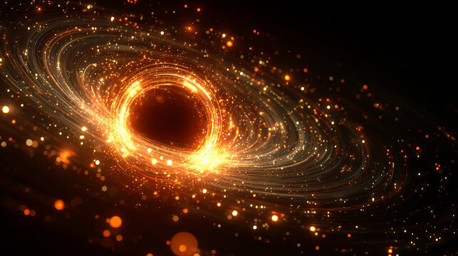 A swirling helix of luminous light streaks spirals around a glowing center, symbolizing energy flow, evolution, and the dynamic rhythm of creation and transformation.
