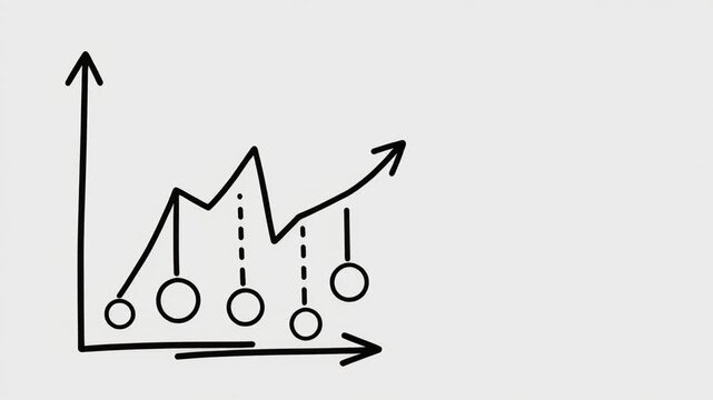 Hand Drawn Graph Animation - Growth and Decline Visualization.