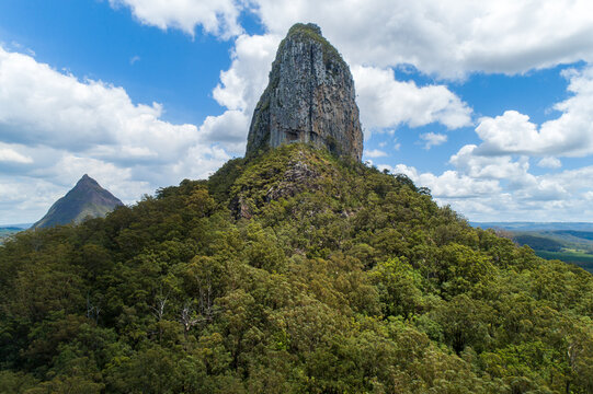 Glass House Mountains, Coonowrin and Beerwah.
