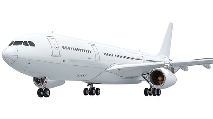 Obraz premium White commercial airplane isolated on transparent background