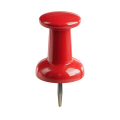 Fototapeta premium Red thumbtack isolated on transparent background