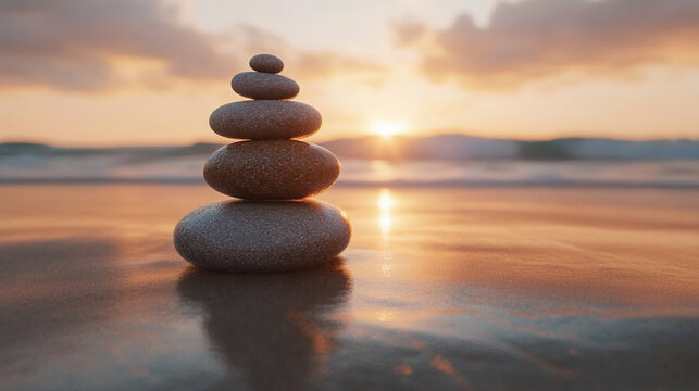 Concept of balance and harmony depicted through symmetrical forms, flowing elements, and serene colors, symbolizing equilibrium, unity, and peaceful integration in abstract design.