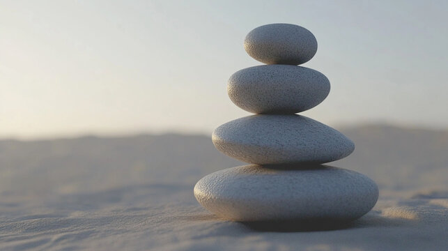 Concept of balance and harmony depicted through symmetrical forms, flowing elements, and serene colors, symbolizing equilibrium, unity, and peaceful integration in abstract design.