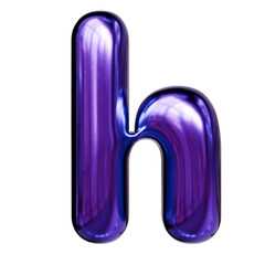 Alphabet number and symbol 3d word render Purple Chrome Glossy Tubular Symbol