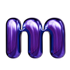 Alphabet number and symbol 3d word render Purple Chrome Glossy Tubular Symbol