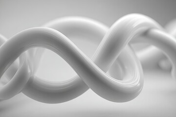 Abstract White Twisted Lines Design