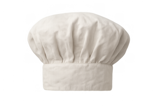 Chef toque hat isolated on transparent background representing culinary expertise and cooking profession