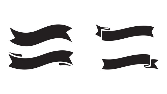 Dynamic banner ribbon with bold text and graphic elements