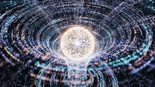 Abstract Cosmic Energy Flow Capturing the Essence of a Celestial Core and Its Vibrations