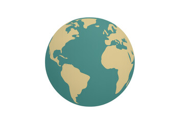Planet earth globe showing north and south america, europe, and africa with transparent background, representing global connectivity and world unity