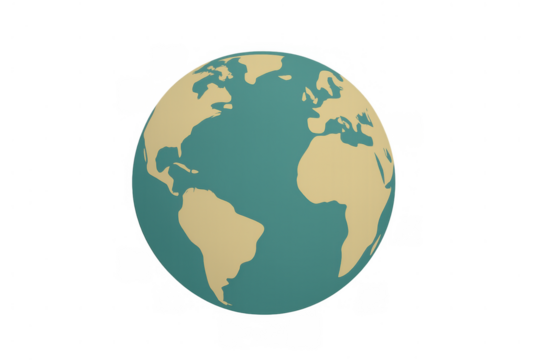 Planet earth globe showing north and south america, europe, and africa with transparent background, representing global connectivity and world unity