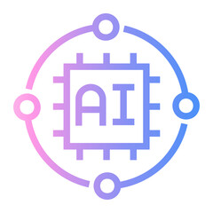 artificial intelligence Line Gradient Icon