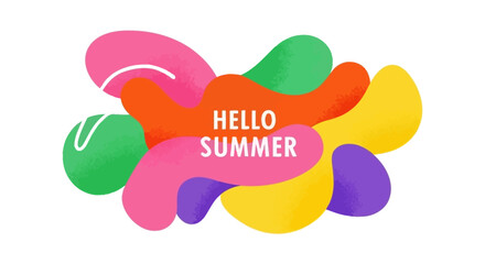 Hello Summer" Abstract Colorful Vector Design for a Trendy and Vibrant Aesthetic