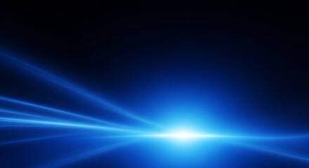 Abstract Blue Light Streaks on a Dark Background with a Bright Center